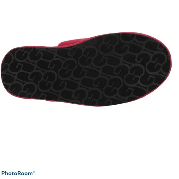 UGG Men's Red fur Scuff  Slipper Sz 8 - Picture 5 of 12